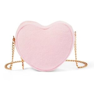 Stoney Clover Lane x Target Terry Cloth Pink Heart Crossbody Bag with Gold Chain